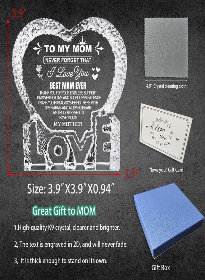 K-MLICE Mothers Day Mom Gifts, Birthday Crystal Gifts for Mom from Daughter Son Happy Mothers Day Anniversary Christmas Mama to My Mom Best Presents - Image 5